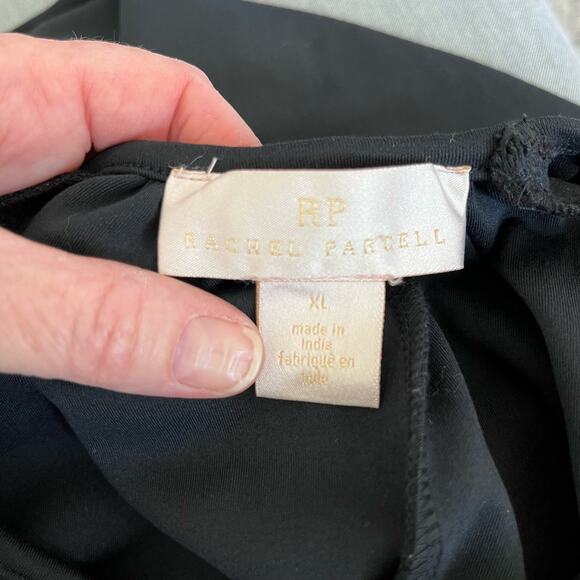 Rachel Parcell Black Ruffle Interlock Scuba Asymmetric Midi Dress XL NWOT - Picture 5 of 13